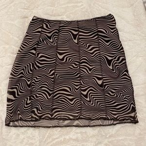 H&M mesh printed mini skirt